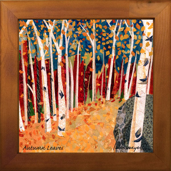 Autumn Leaves Framed Ceramic Tile