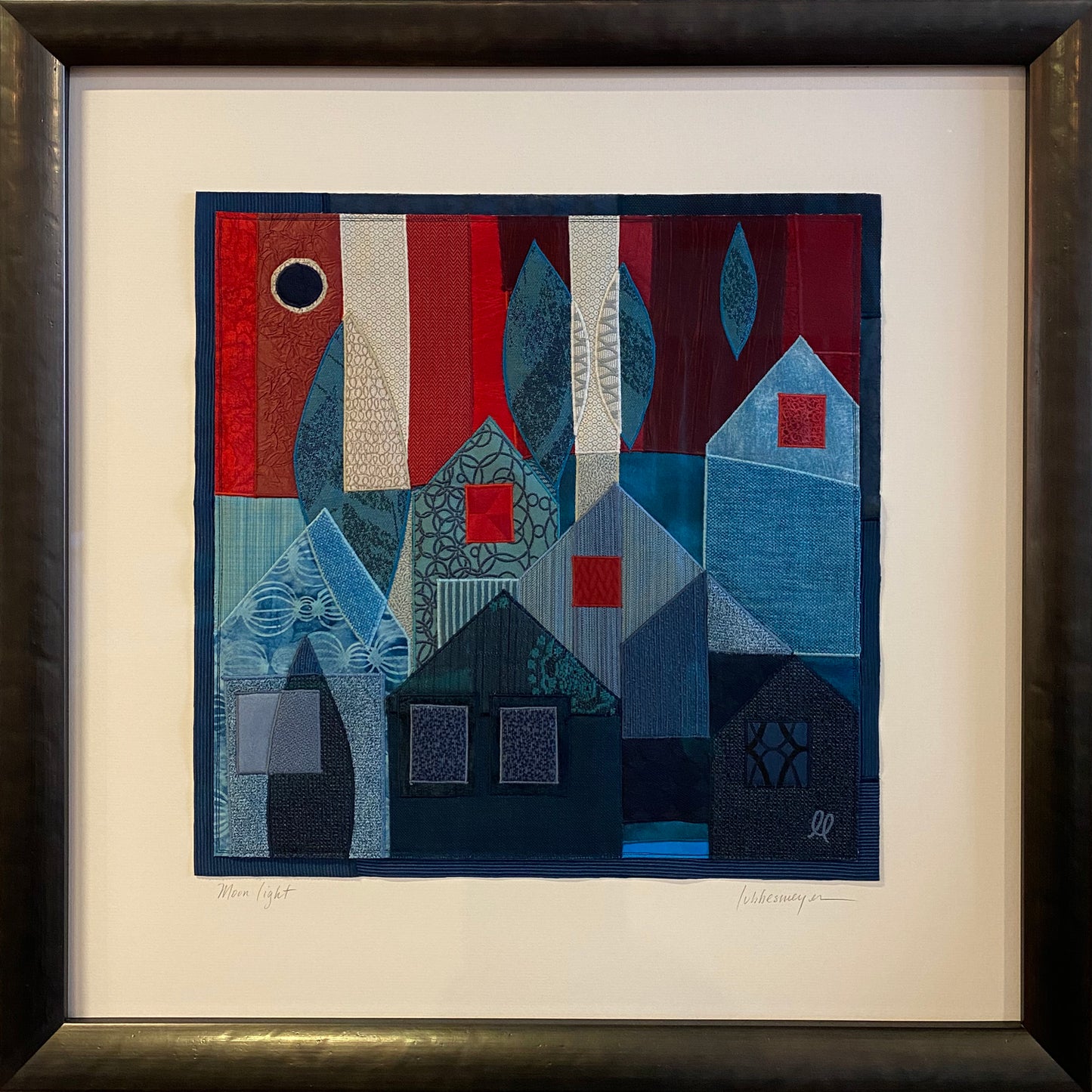 Moon Light, 26.5 x 26.5 x 1.5" framed