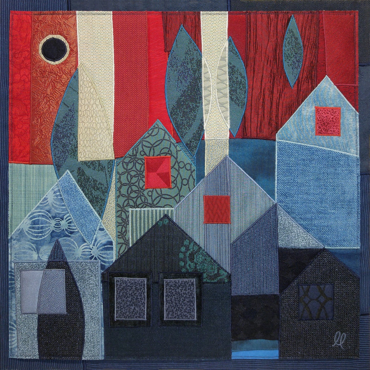 Moon Light, 26.5 x 26.5 x 1.5" framed
