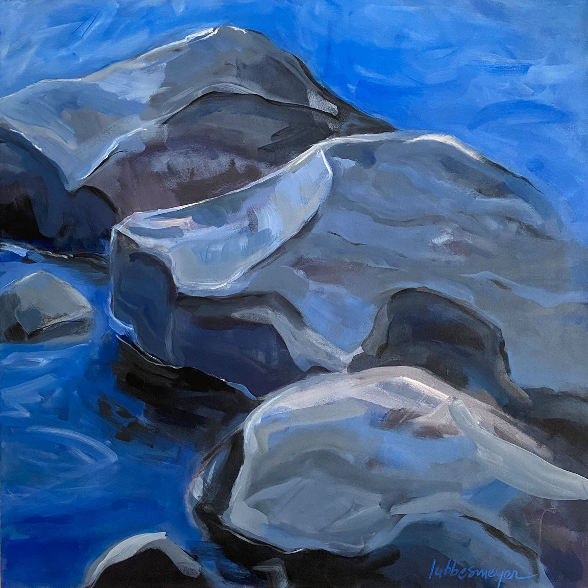 River Rock, 36 x 36 x 1.5" unframed