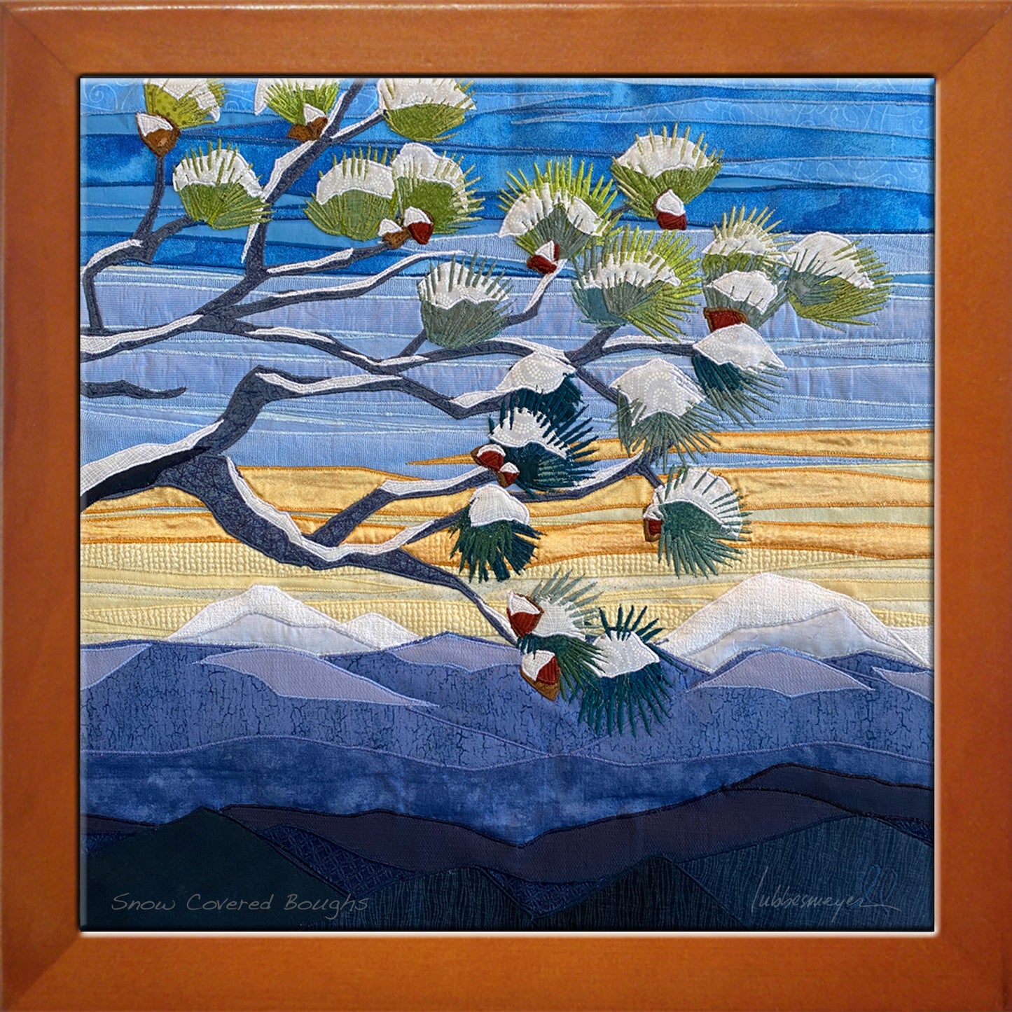 Snow Covered Boughs Framed Ceramic Tile