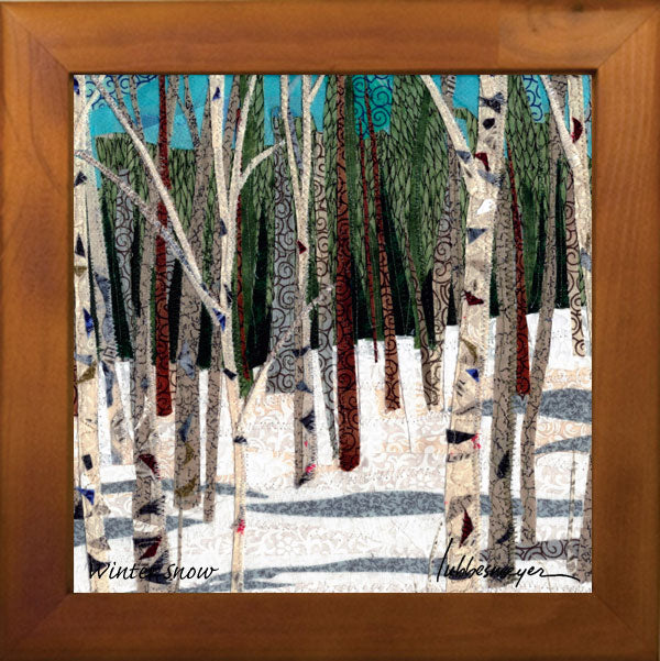 Winter Snow Framed Ceramic Tile