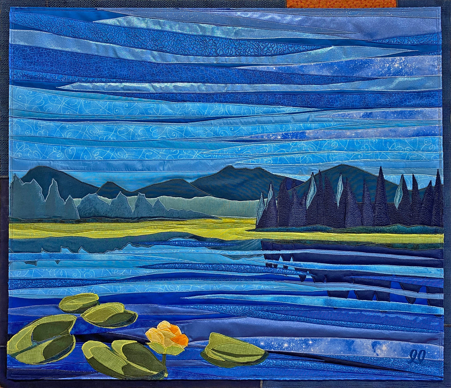 Mountain Lake, 29.5 x 32.5 x 1.5" framed