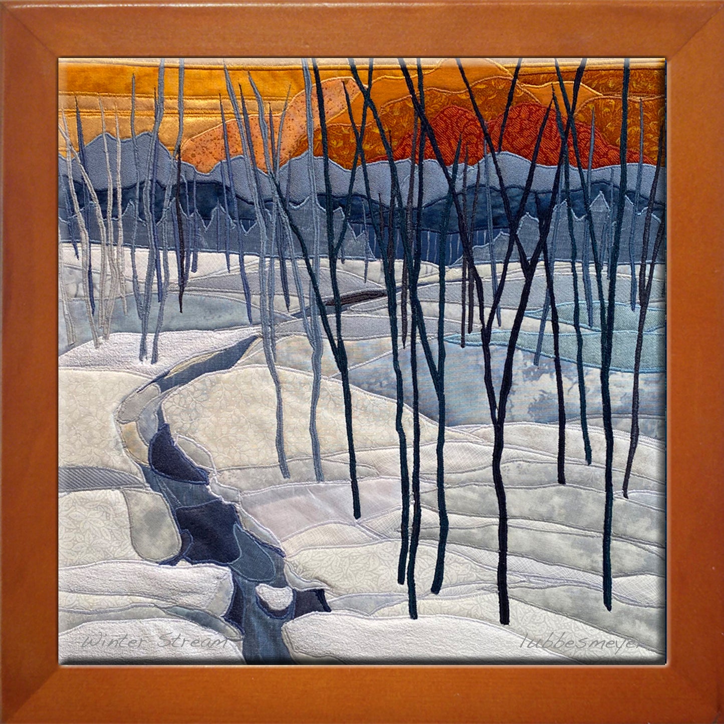 Winter Stream Framed Ceramic Tile