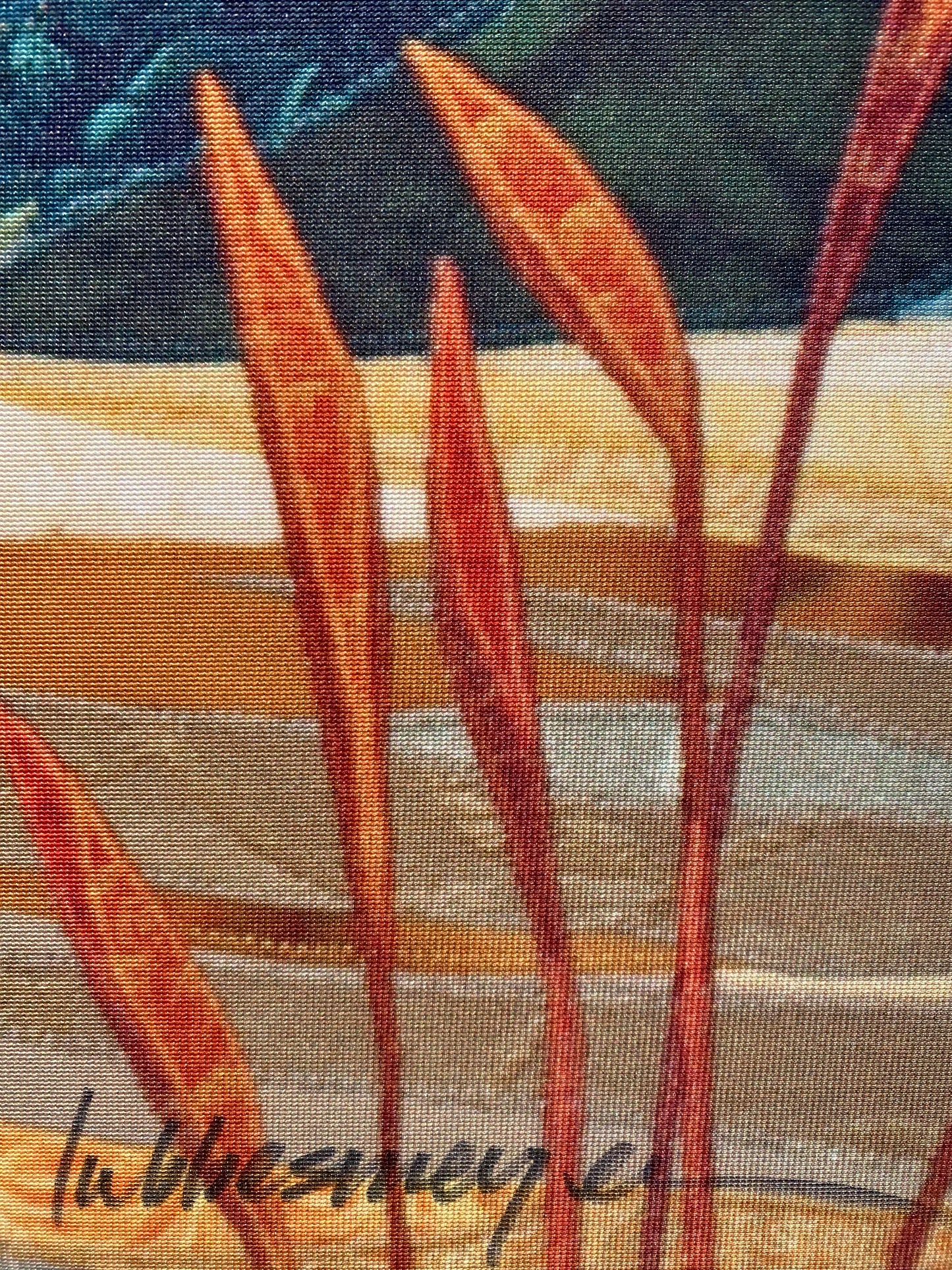 Three Sisters Framed Fabric Panel