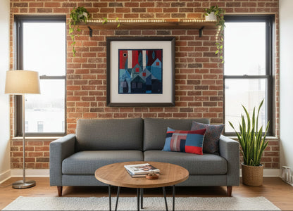 Moon Light, 26.5 x 26.5 x 1.5" framed