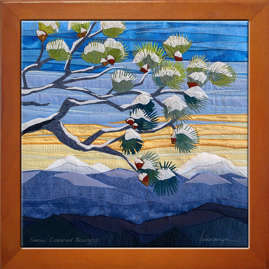 Snow Covered Boughs Framed Ceramic Tile