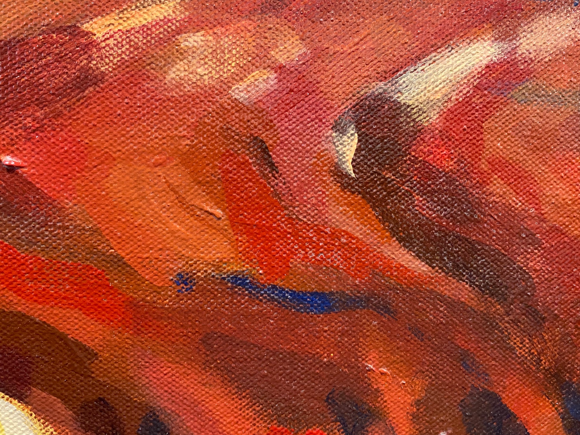 Abstract painting with warm colors 